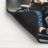 愛らしいドッグ乗用オートバイマウスパッド マウスパッド (コーナー)