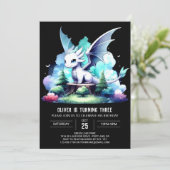 愛らしいドラゴンの誕生日 招待状 (スタンド正面)