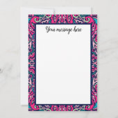 愛らしいドラゴンカラフルブルーグリーンピンクパープル 招待状 (裏面)