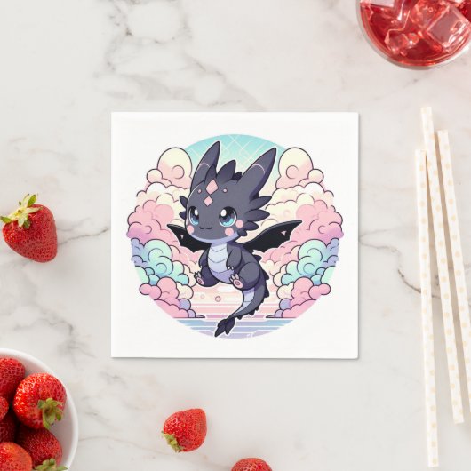 愛らしいドラゴンベビーシャワー スタンダードカクテルナプキン (インサイチュ)