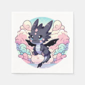 愛らしいドラゴンベビーシャワー スタンダードカクテルナプキン (正面)