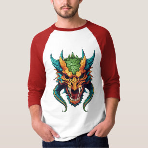 愛らしいドラゴンマスコットスカル – 超現実的 Tシャツ