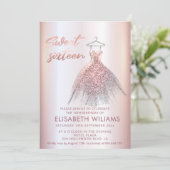 愛らしいドレ魅力的スバラ金ゴールド輝グラデーションき私 招待状 (スタンド正面)