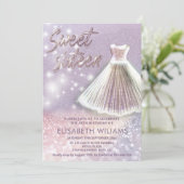 愛らしいド魅力的レきらめくスのグラデーション輝き 招待状 (スタンド正面)