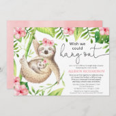 愛らしいナマケの女の子のベビーシャワーで車を運転する 招待状 (正面/裏面)