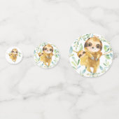 愛らしいナマケモノの赤ちゃんシャワー コンフェッティ (正面)