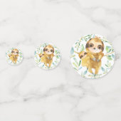 愛らしいナマケモノの赤ちゃんシャワー コンフェッティ (裏面)