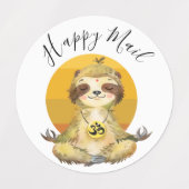 愛らしいナマケモノの赤ちゃんシャワー ラベル (デザイン1)