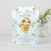 愛らしいナマケモノの赤ちゃんシャワー 招待状 (スタンド正面)