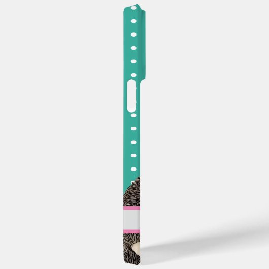 愛らしいナマケモノティール(緑がかった色)名キッズアニマルエプロン Case-Mate iPhoneケース (裏面 / 右)