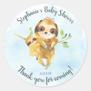 愛らしいナマケモノ赤ちゃんシャワーお気に入りステッカー ラウンドシール