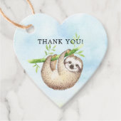 愛らしいナマケモノ赤ちゃんシャワーお願いギフトラベル フェイバータグ (正面)