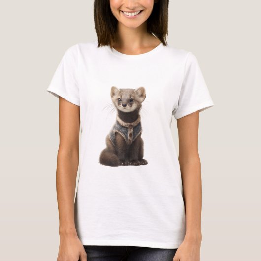 愛らしいニシジマリスのかぎ針編みのセーター姿 Tシャツ (正面)