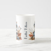 愛らしいニットンキッチンボーン中国マグ ボーンチャイナマグカップ (正面)