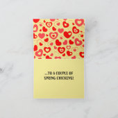 愛らしいニワトリのバレンタインラブ・ロマンティックな農場ユーモア カード (内部)