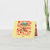 愛らしいニワトリのバレンタインラブ・ロマンティックな農場ユーモア カード (裏面)