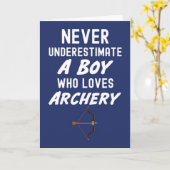 愛らしいネイビーブルーのアーチェリーカード 赤ちゃん男の子アーチャーに最適 カード (黄色い花)