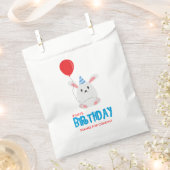 愛らしいネズミの子どもの誕生日パーティー フェイバーバッグ (クリップ留めされた状態)