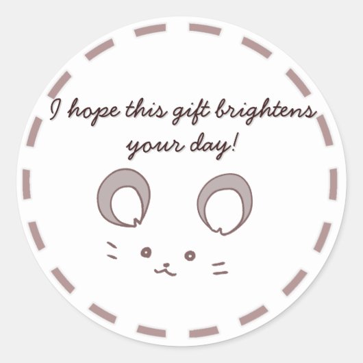 愛らしいネズミ柄のカスタマイズ可能な ラウンドシール (正面)