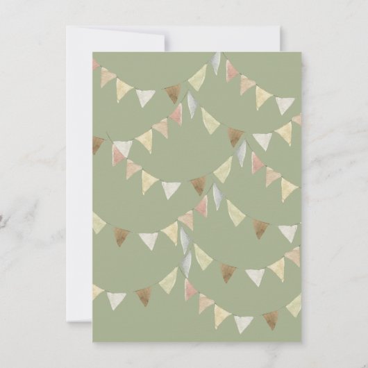 愛らしいハイランド牛の最初の誕生日パーティーの招待 招待状 (裏面)