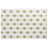 愛らしいハチの模様（白） ファブリック (ファットクウォーター)