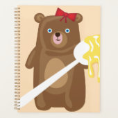 愛らしいハチミツクマにスプーンと赤い弓 プランナー手帳 (正面)