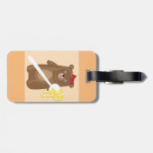 愛らしいハチミツクマにスプーンと赤い弓 ラゲッジタグ (裏面横)