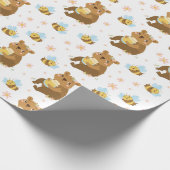 愛らしいハチミツクマ ラッピングペーパー (角)
