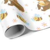 愛らしいハチミツクマ ラッピングペーパー (ロールコーナー)