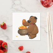 愛らしいハチミツ愛のクマとハチミツポット スタンダードカクテルナプキン (インサイチュ)