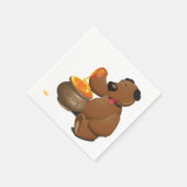 愛らしいハチミツ愛のクマとハチミツポット スタンダードカクテルナプキン (角)