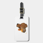 愛らしいハチミツ愛のクマとハチミツポット ラゲッジタグ (正面縦)