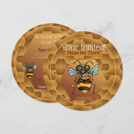 愛らしいハチミツ 招待状 (正面/裏面)