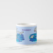 愛らしいハッピードルフィンズアニメイラストレーション エスプレッソカップ (正面)