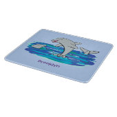 愛らしいハッピードルフィンズアニメイラストレーション カッティングボード (角)