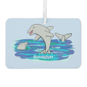 愛らしいハッピードルフィンズアニメイラストレーション カーエアーフレッシュナー (裏面)