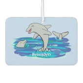 愛らしいハッピードルフィンズアニメイラストレーション カーエアーフレッシュナー (正面)