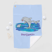 愛らしいハッピードルフィンズアニメイラストレーション ゴルフタオル (インサイチュ)