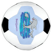 愛らしいハッピードルフィンズアニメイラストレーション サッカーボール (回転)