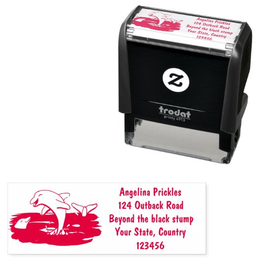 愛らしいハッピードルフィンズアニメイラストレーション セルフインキングスタンプ (インサイチュ)