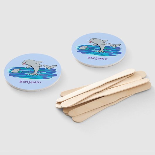 愛らしいハッピードルフィンズアニメイラストレーション ハンドファン (組立なし)