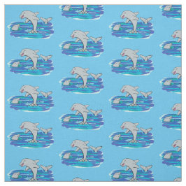 愛らしいハッピードルフィンズアニメイラストレーション ファブリック