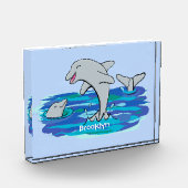 愛らしいハッピードルフィンズアニメイラストレーション フォトブロック (左)