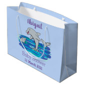 愛らしいハッピードルフィンズアニメイラストレーション ラージペーパーバッグ (裏面アングル)