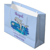 愛らしいハッピードルフィンズアニメイラストレーション ラージペーパーバッグ (正面アングル)