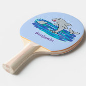 愛らしいハッピードルフィンズアニメイラストレーション 卓球ラケット (正面アングル)