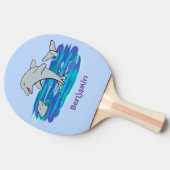愛らしいハッピードルフィンズアニメイラストレーション 卓球ラケット (横)