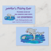 愛らしいハッピードルフィンズアニメイラストレーション 名刺 (正面/裏面)