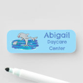 愛らしいハッピードルフィンズアニメイラストレーション 名札 (インサイチュ)