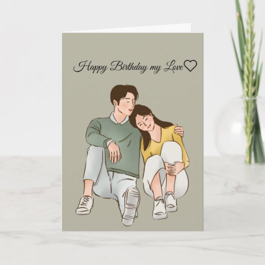 愛らしいハッピーバースデー折り畳みグリーティングカード カード (正面)